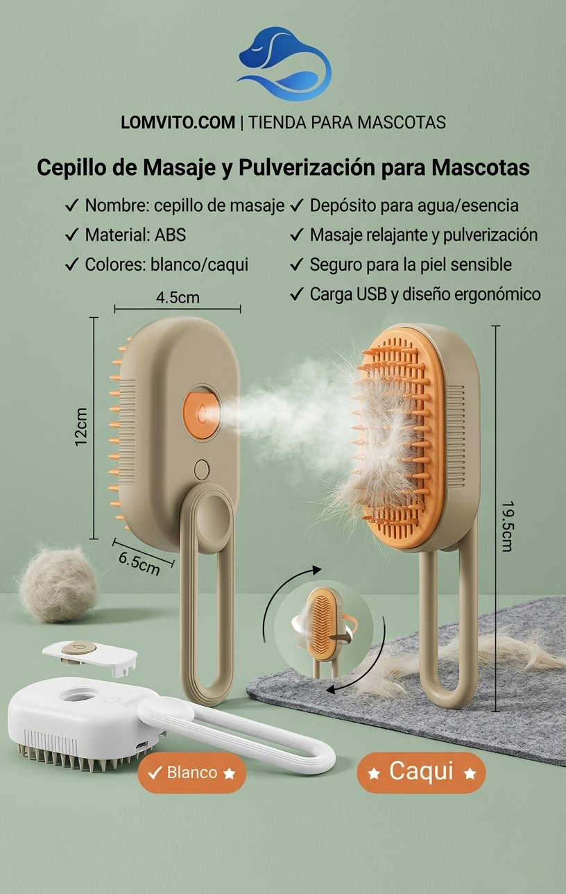 Cepillo Vaporizador para Mascotas