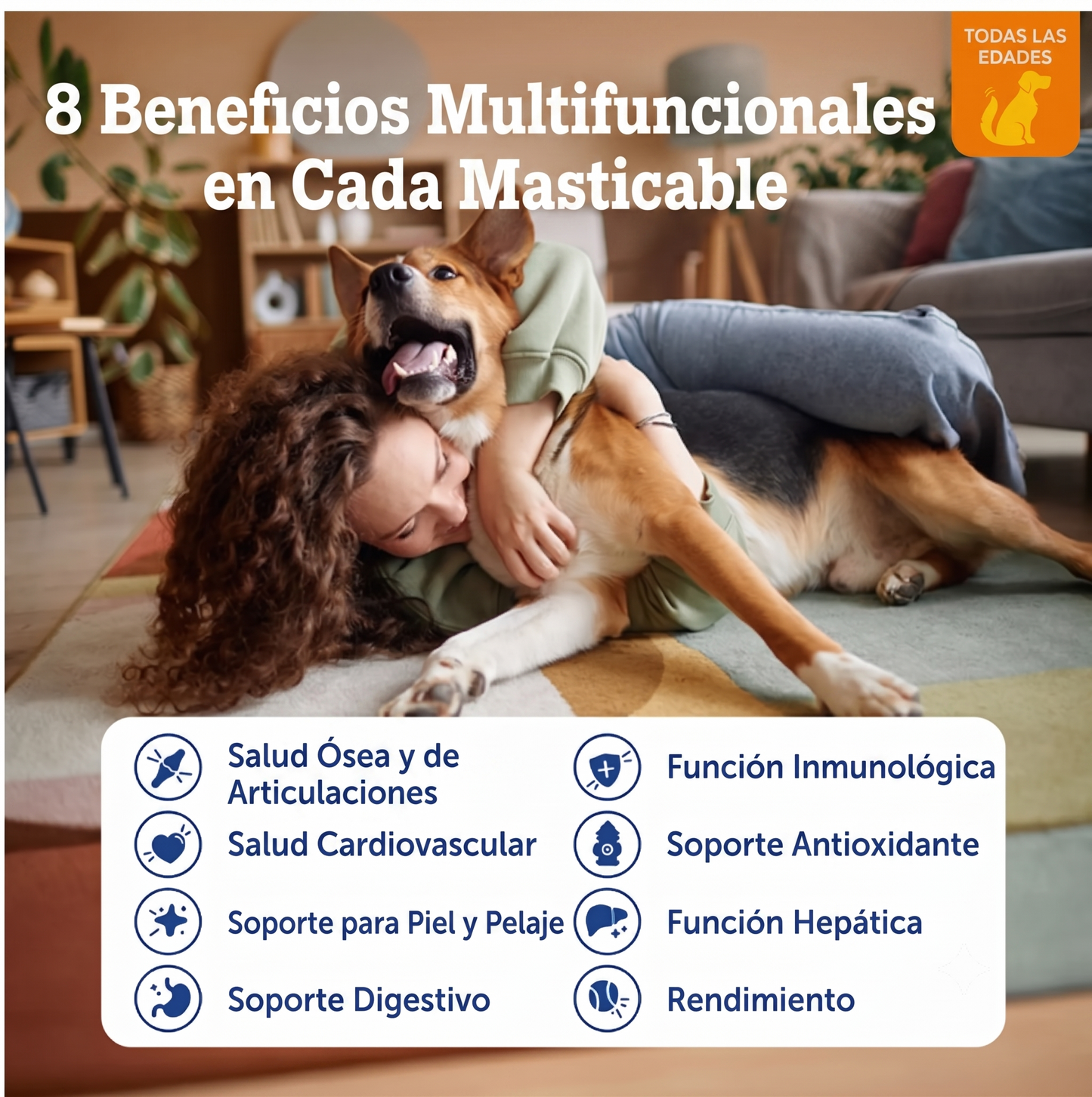Zesty Paws Multivitamínico 8 en 1 para Perros — 90 masticables sabor pollo — Todas las edades