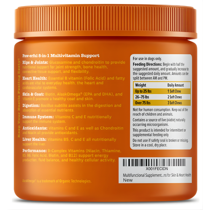 Zesty Paws Multivitamínico 8 en 1 para Perros — 90 masticables sabor pollo — Todas las edades
