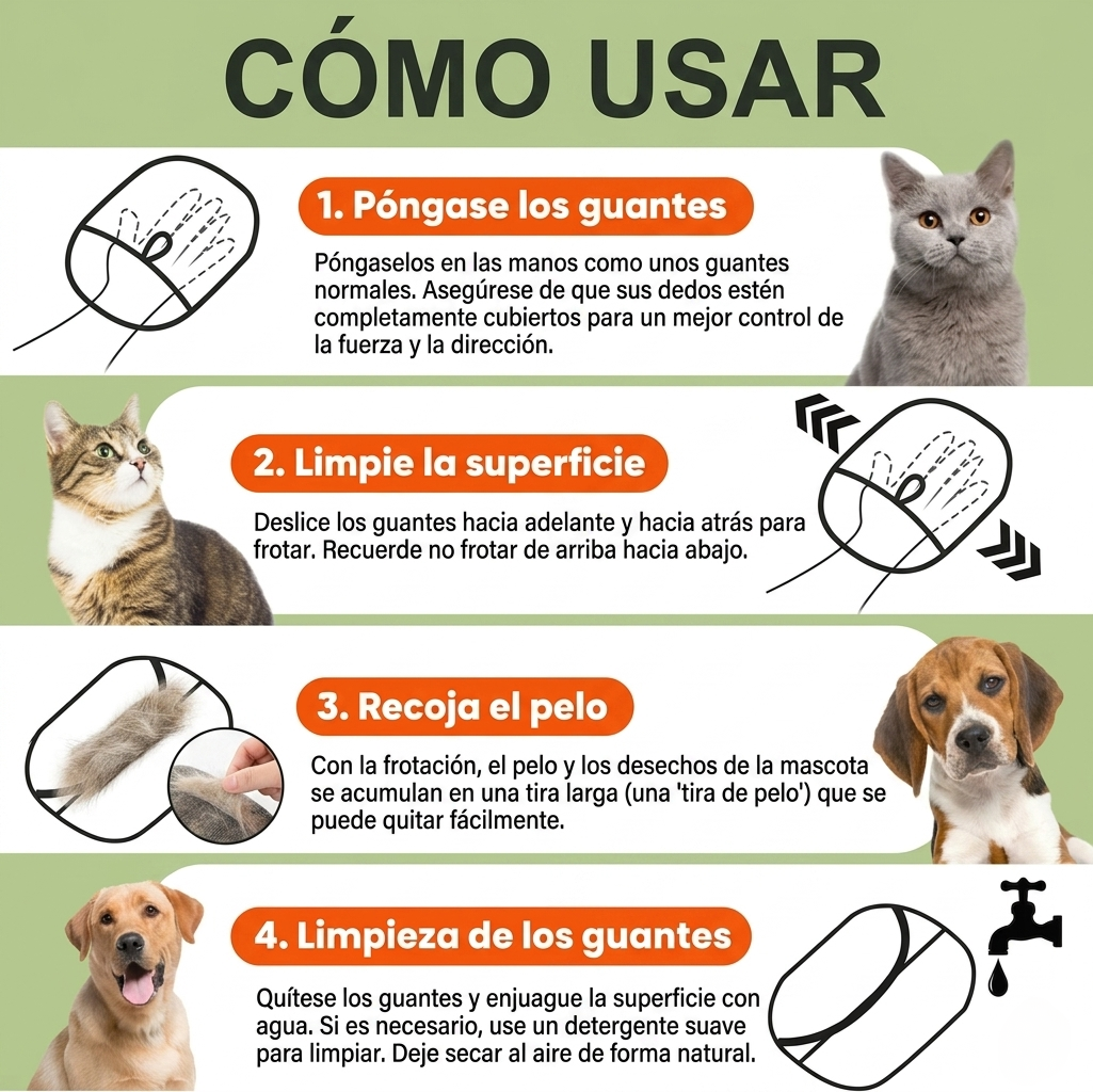 Guante Quitapelos para Mascotas